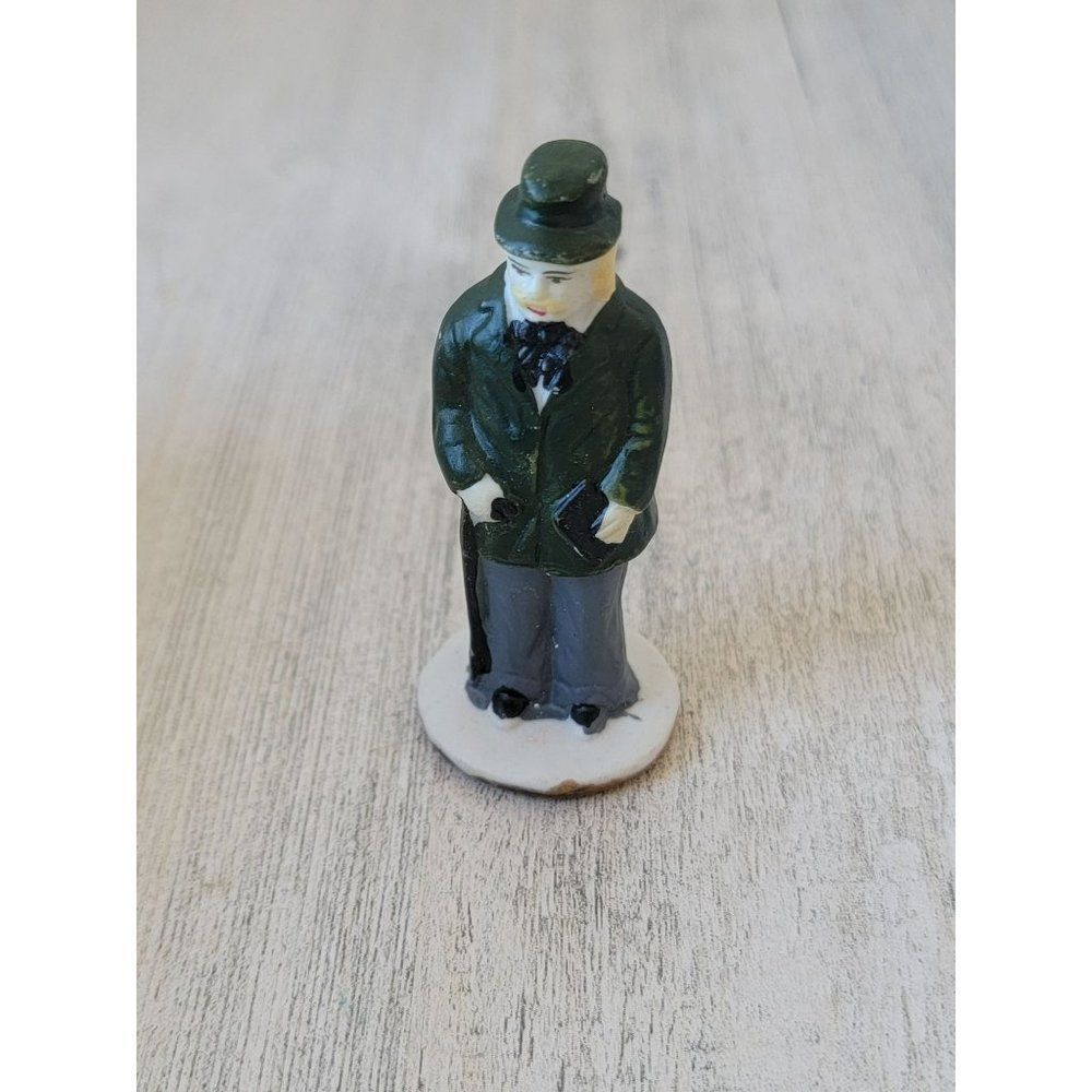 Green suit gentleman cane village accessory xmas‎